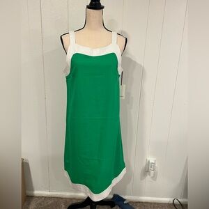 For Cynthia  linen Green and White Mini Dress